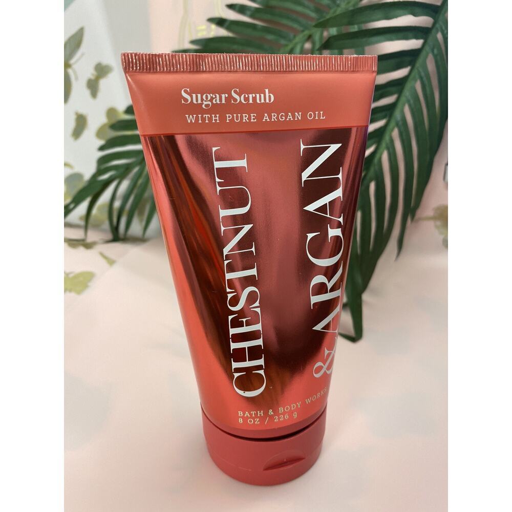 NEW Bath & Body Works Chestnut & Argan Sugar Scrub with Argan Oil 8 oz SEALED